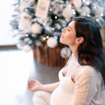 Pregnant woman meditating 