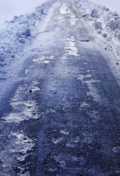 ice slick road