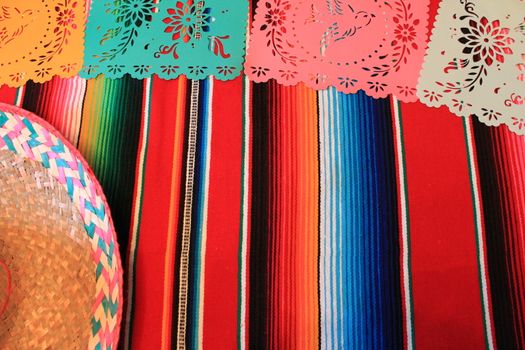 Mexico poncho sombrero skull background fiesta cinco de mayo decoration bunting 