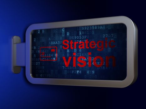 Finance concept: Strategic Vision and Credit Card on billboard background