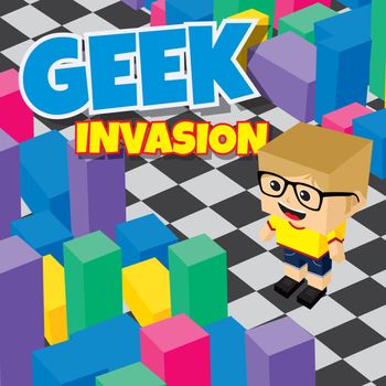 geek boy invasion video game asset isometric