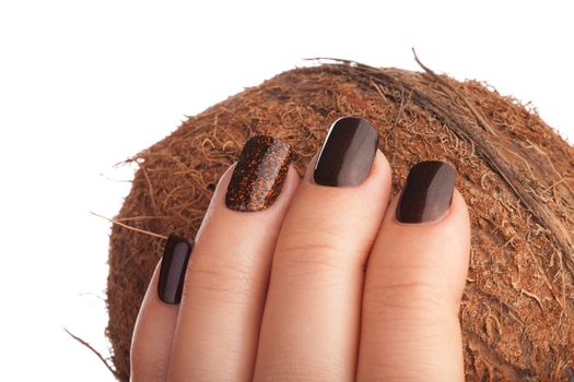 Brown nails .