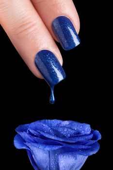 Blue manicure.