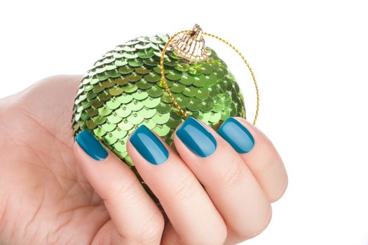 Green nail polish.