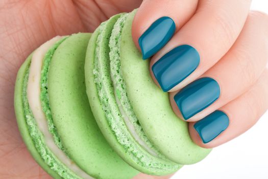 Green nail polish.