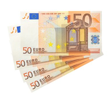 50 Euro banknote fanned out
