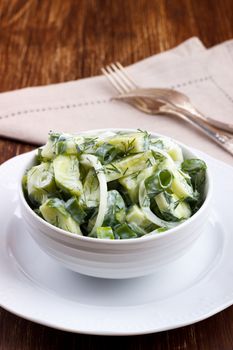 Fresh cucumber and dill salad