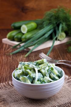 Fresh cucumber and dill salad