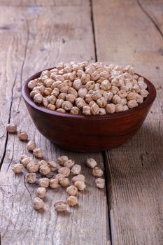 Dry chickpeas in a bowl