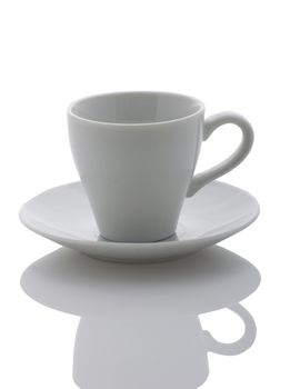 White cup on a white background