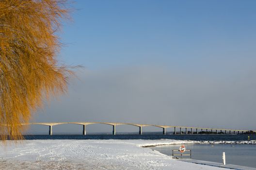 Oland Bridge and snowy landscape