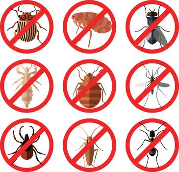 Set of pest insect icons