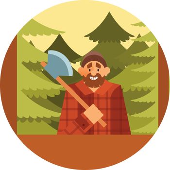Woodcutter in the forest