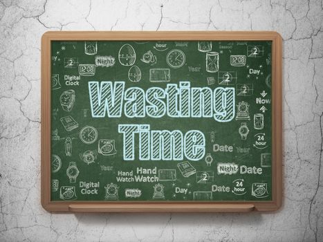 Time concept: Wasting Time on School board background