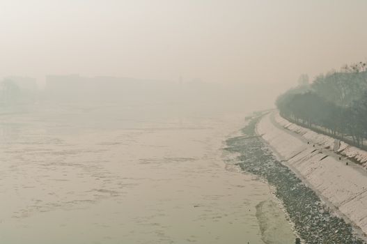 Smog settled over Budapest
