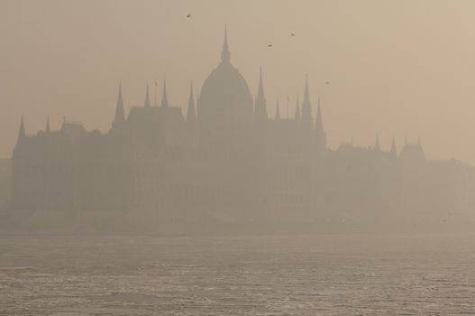 Smog settled over Budapest