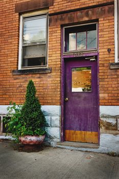 A colorful purple doorway