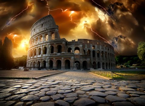 Colosseum in thunderstorm