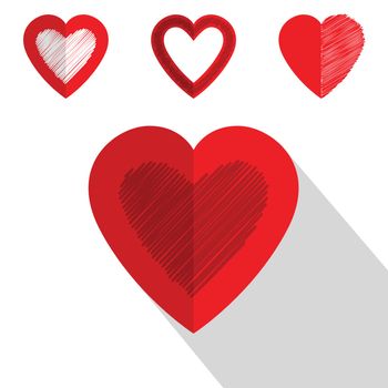 Valentine day heart icon flat design