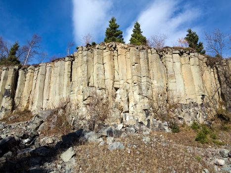 Old Basalt Quarry In The Ore Mountains - basalt columnar jointin