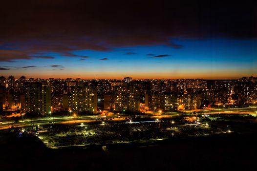 Evening city landscape