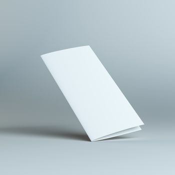 Stationary positioned two fold paper brochure.