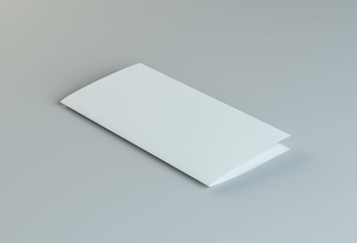 Lying blank two fold paper brochure