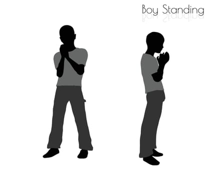 EPS 10 vector illustration of boy in Standing pose on white background
