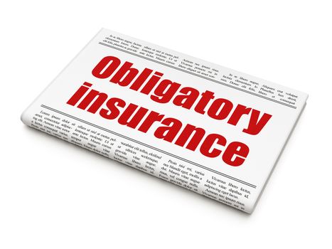 Insurance concept: newspaper headline Obligatory Insurance