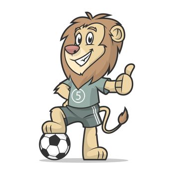 Lion footballer showing thumb up