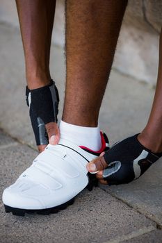 Athlete wearing sports shoes