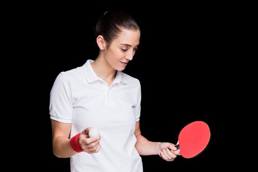 Female athlete playing ping pong 