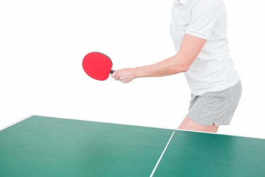 Female athlete playing ping pong