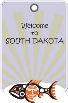 Stylish label for Welcome to South Dakota, United States.