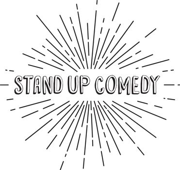 stand up comedy text show sunrays retro theme