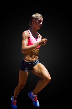 Sportswoman is running 