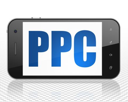 Advertising concept: Smartphone with PPC on display