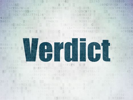 Law concept: Verdict on Digital Data Paper background