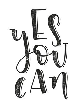 Yes you can typographic poster. Hand drawn background with motivation quote.