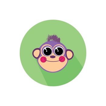 icon monkey smiling isolated on white background