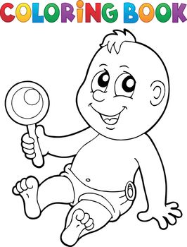 Coloring book baby theme image 7