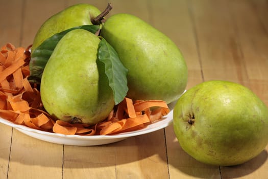 large ripe pears green