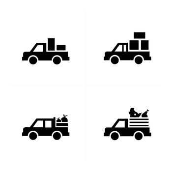 Pickup truck and Transport Icons