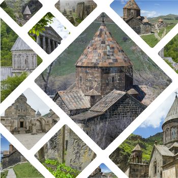 Collage of Monasteries ( Armenia ) images - travel background (m