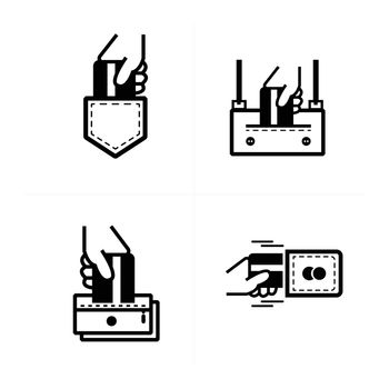 credit card Inset pockets icon