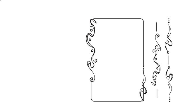 Vector set of ornate line art frames and borders. Black outline elements for invitations or greeting cards. Hand drawn image.