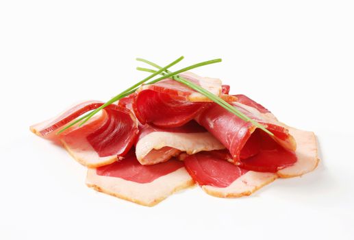 Smoked duck breast slices