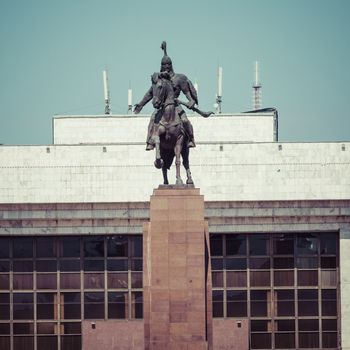 Monument Epic of Manas on Ala-Too Square. Bishkek
