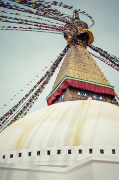 Boudhanath Stupa in the Kathmandu valley, Nepal 