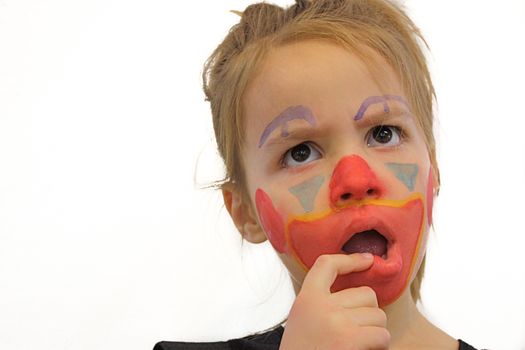 Little Girl With Clown Makeup